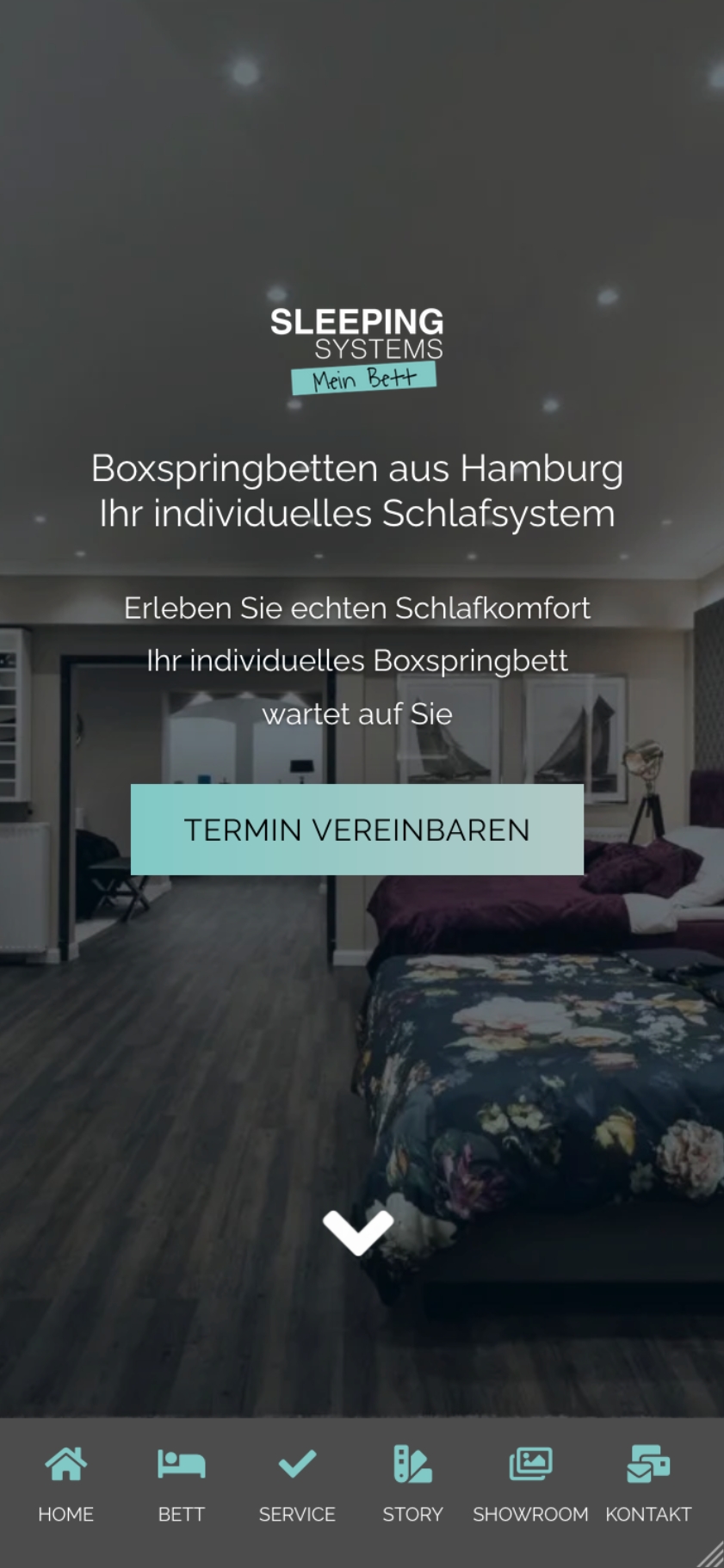 Smartphone-Mockup mit VELUNO-Website als Vorschau